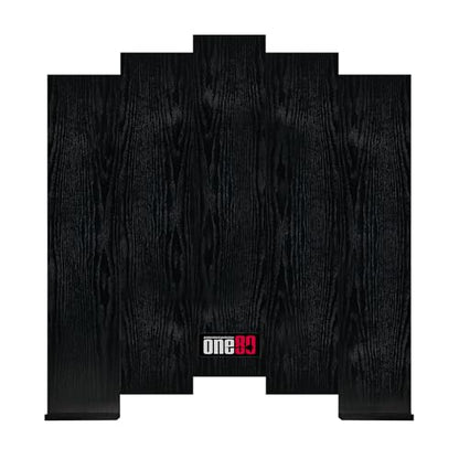ONE80 Knock-down Dartboard Backboard for A Large Area of Wall Protection Free Combination for Various Set-up Options Wooden Backboard with Black Veins Mounting Kits and Instructions Included Dartboard