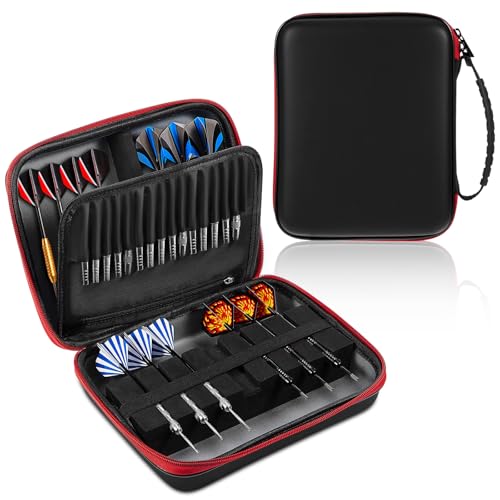 Teenyyou EVA Hard Shell Dart Case Protective Case Storage for 18 Piece Dart Set Tips Flights Shafts and More Accessories Compatible with Steel and Soft Tips