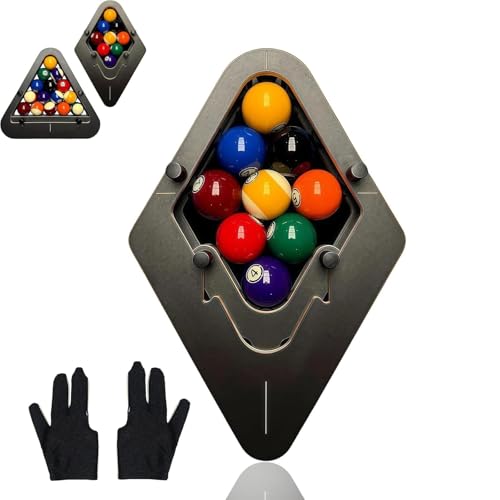 Precision-Engineered Professional Billiard Rack System That Eliminates Gaps, Wood Billiard 8-Ball/9-Ball Pro Triangle/Diamond Pool Ball Racks, for Tournament Play, Delivers Perfect Racks - color: 1PCS*9-Ball