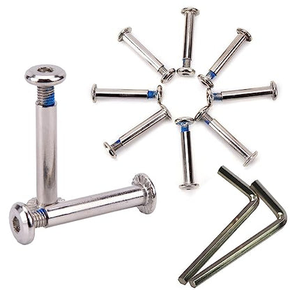 10 Pack Inline Skates Wheel Mounting Screws and Bolts Set Roller Skating Brake Mount Screw Bolt Kit for Roller Blade Wheels Replacement Adjustable Inline Skate Roller Hockey Wheels Repair