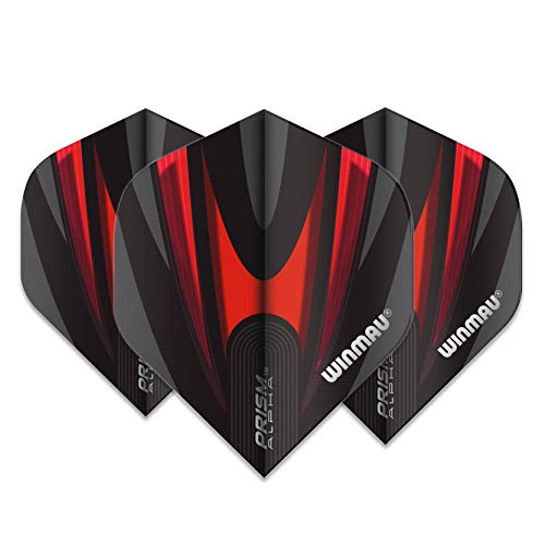 Winmau Prism Alpha Black & Red Extra Thick Dart Flights - 1 Set per Pack (3 Flights in Total)