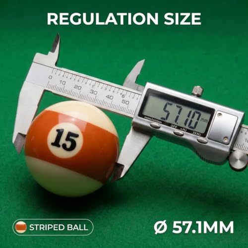 KONLLEN Single Replacement Pool Ball – 2-1/4" Regulation Size & Weight Billiard Ball Made of Phenolic Resin (Choose 1–15 or Cue Ball) - color: #15