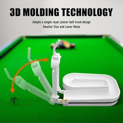 Billiards & Snooker Training Rack, 3D Printed Pool Ball Rack with Perfect Alignment, Holds 15 Balls, Portable Practice Tool for Pool Table Accessories, Includes Screwdriver & Rubber Bands - color: White