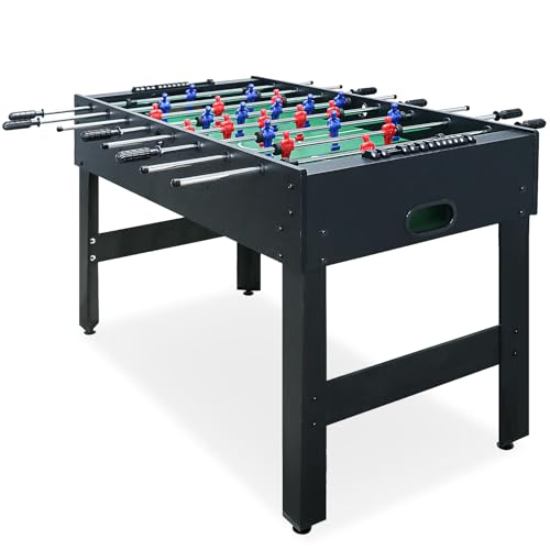 Seydrey 48" Full Size Foosball Table, Table Soccer Set with 2 Footballs, Score Keeper, Solid and Sturdy Legs, Football Table for Home, Family, Adults - color: BLACK