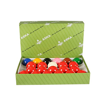 ASKA Billiards Snooker Balls Set, 22 Balls Including a Cue Ball - style: SB02A, Grade A, Set of 22 balls 2-1/16