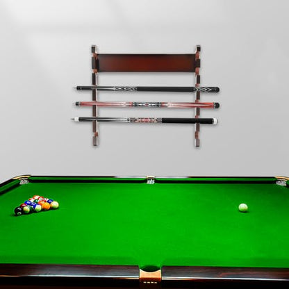 Wall Mounted 6 Sticks Pool Cue Rack Horizontal Storage Stand Billiard Cue Holder