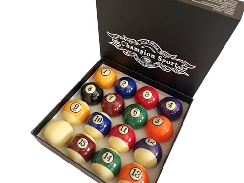 Champion Deluxe 2-1/4" Billiard Pool Ball Set Complete 16 Ball Set (Several Style Available) - color: Pro-Cup Pool Balls Set