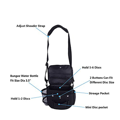 Disc Golf Set- Putter, Mid-Range, Driver, Mini Disc, Towel with Bag - color: Black
