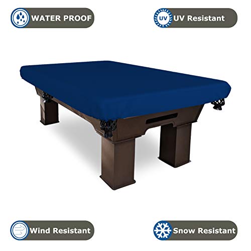 Covers & All Pool Table Cover, Made of 18 Oz Cover Tuff, Waterproof, Ideal for Extreme Weather (124" W x 72" D x 8" H, Blue) - color: Blue, size: 124" W x 72" D x 8" H