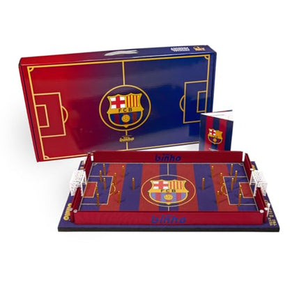 Binho Board Classic Board Game FC Barcelona Football Club Edition - 2-Player Fast-Paced Finger Flicker Pinball Family Board Game - Portable Tabletop Sports Game Set for Any Occasion