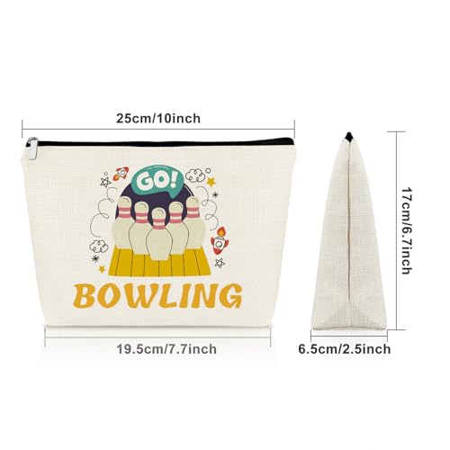 Sazuwu Bowling Gifts Makeup Bag for Bowling Lover Bowlings Player Present Ball Accessories Present Cosmetic Bag Sports Lover Gifts Graduation Christmas Birthday Present Travel Toiletry Pouch - color: BOWLING Style2