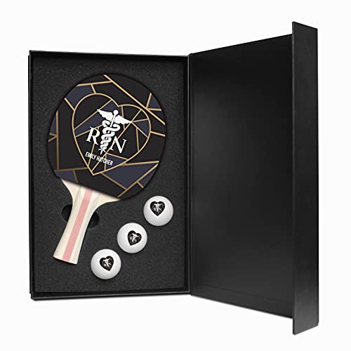 Infusion Ping Pong Paddle and Balls Boxed Gift Set - color: Nurse Heart