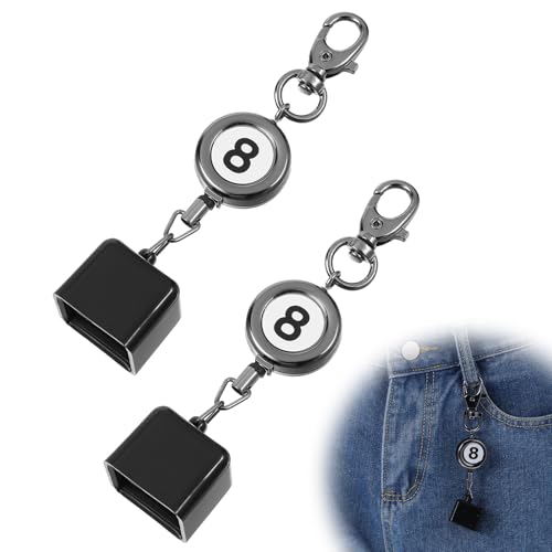 LLOUSSAK 2 Pcs Billiard Chalk Holder with Retractable Key Ring, Pool Chalk Holder, Pool Cue Chalks Holders Black Billiards Chalks Holders Billiards Accessories for Billiard Lovers