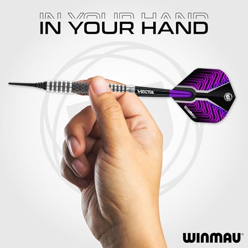 Winmau Darts Callisto Series 90% Professional Tungsten Soft Tip Darts Set with Dart Flights and Dart Shafts (Stems) - Available in 18g Weight and Three Styles - size: 18G, style: Kairos 2