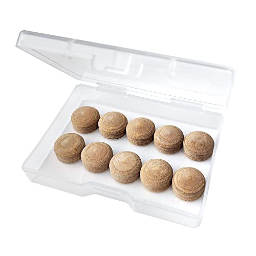 10pcs 13mm Pool Cue Tips Billiard Head Brown Multiple Layers Pig Skin H Hardness