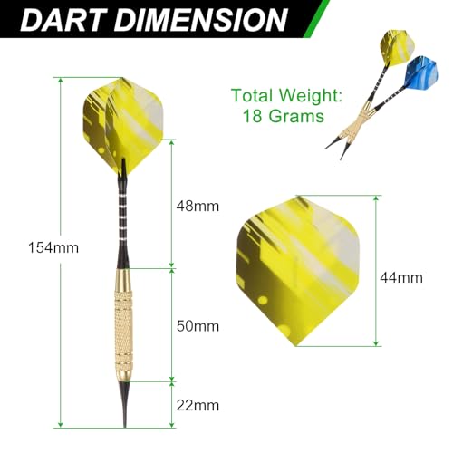PATIKIL Soft Tip Darts Set Darts Plastic Tip - 12 Pcs 18 Gram with Tip Plastic Darts 100 Extra Dart Tips 30 Dart Flights with Plastic Dart Case for Electronic Dartboard