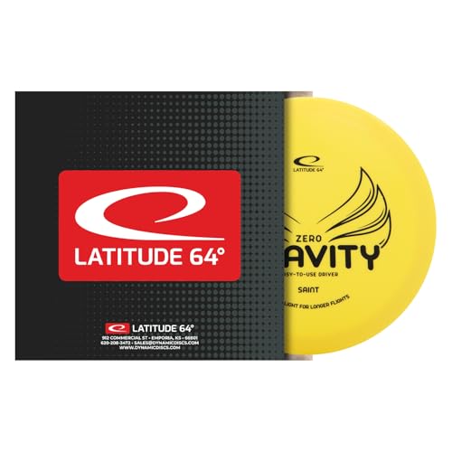 Latitude 64 Gravity Saint | Stable Disc Golf Fairway Driver | Floats in Water | Lightweight w/High Glide & Precise Control | Beginner Frisbee Golf Driver | Grippy Base Plastic | 120-130g (Yellow) - color: Yellow