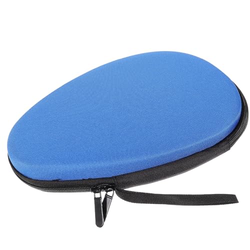 TOYANDONA Table Tennis Racket Case Eva Hard Storage Bag Portable Paddle Cover with Ball Holder Blue Fixed Bag for Ping Pong Players