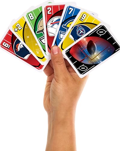 Mattel Games UNO NFL Card Game in Storage & Travel Tin for Kids, Adults & Family Night, Features Logos of All 32 NFL Teams & Special Rule (Amazon Exclusive) - style: UNO NFL