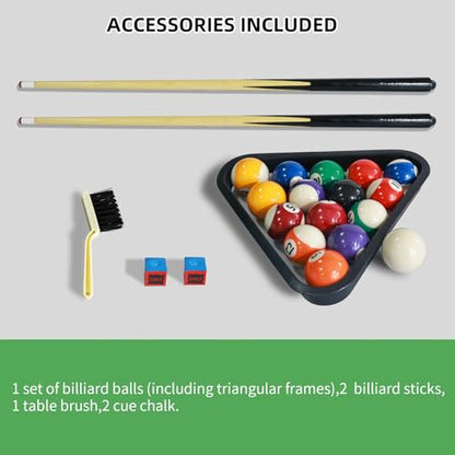 36 inch Mini Pool Table, Portable Pool Arcade Game Table for Living Room, Equipped with Cue Sticks, Chalk, Brush and Tripod, Perfect for Home Entertainment