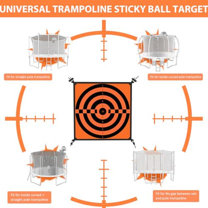jumpfly Trampoline Games Target Board for Kids Trampoline Accessories with 10 Stick Balls - Indoor Outdoor Backyard Sport Fun Play Game for Kids