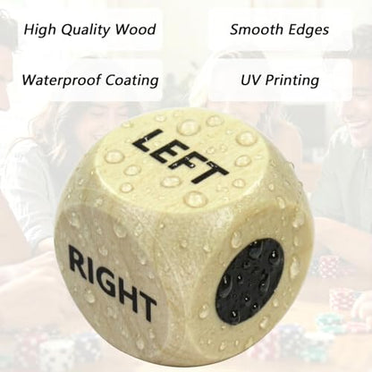 Left Right Dice Games Dice Set Toys Board Table Games for Adults Teens Kids Family Party Travel Thanksgiving Christmas Stocking Stuffers Gamer Fun Gifts (Black) - color: Black