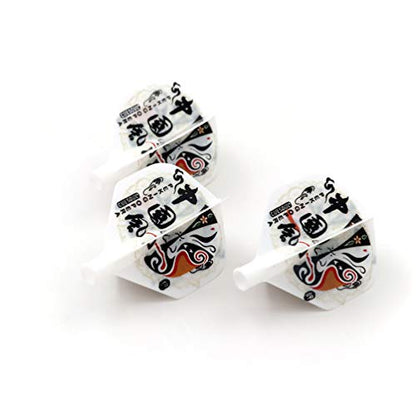 CUESOUL TERO AK4 Dart Flights Standard Shape,Peking Opera Design,Set of 3 pcs - color: White