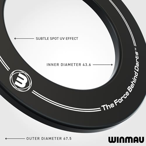 WINMAU Diamond Plus Dartboard - PDC Tournament Dart Board with High-Density Sisal & Reduced Bounce-Out Wiring - Available as Board Only, Surround Set or Cabinet Set with Steel Tip Darts