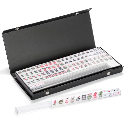 drizzle American Travel Mahjong Set Mini 20mm with Instructions - Portable 166 Tiles - for Beginners with 4PCS Racks 2 Pounds - Mah-Jong Game 麻将 - size: American