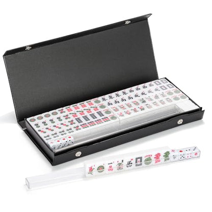 drizzle American Travel Mahjong Set Mini 20mm with Instructions - Portable 166 Tiles - for Beginners with 4PCS Racks 2 Pounds - Mah-Jong Game 麻将 - size: American
