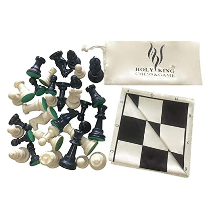 HOLYKING Portable Compact Travel Chess Set 15.7'' No-Wrinkle Fabric Chessboard, Rollup and Easy Carry, Lightweight Chess Game for Kids Adults Beginners - size: 15.7 Inches