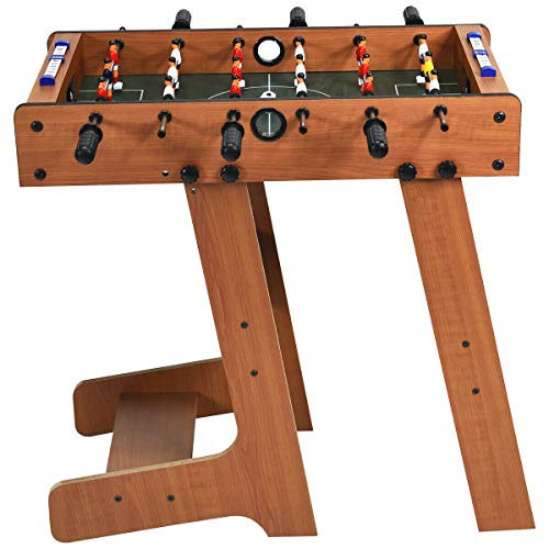 HPW Folding Design Foosball Table Indoor Soccer Game Table 6 Rods with 18 Keepers Suitable for Family Game Night Arcades Game Room Bars Parties Ideal for Children 8+ Years