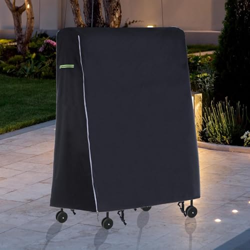PATIKIL Folding Table Tennis Table Cover, 65'' x 28'' x 73'' Table Tennis Cover 600D Oxford Waterproof Foldable Table Cover with Storage Bag & Zipper for Outdoor Indoor, Black