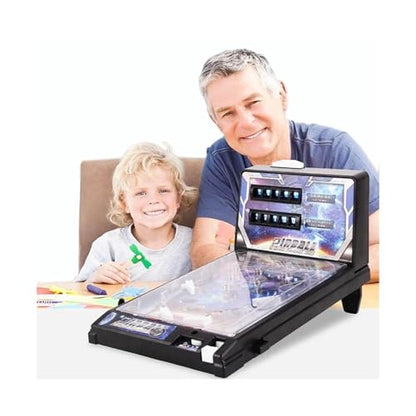 PHATM Mini Pinball Game for Home Retro Desktop Marble Arcade with Digital Scoreboard Lights Sounds Parent Preschooler Puzzle Pinball Machine