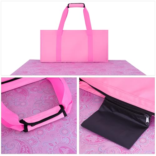 American Mahjong Game Set, 166 Pink Tiles, Pink Bag and Accessories, 4 All-in-One Transparent Rack/Pushers, Mahjong Tiles Set - color: Pink