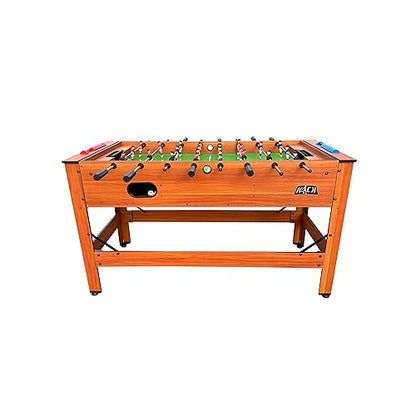 KICK Twain 48" 2-in-1 Multi-Game Table – Foosball & Billiards/Pool Table - color: Brown