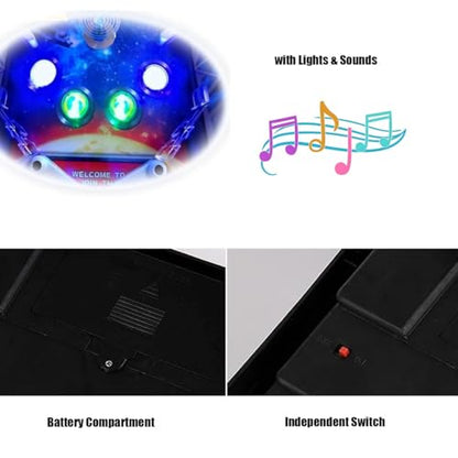 Electronic Tabletop Pinball Game - Retro Arcade Machine with Lights, Sounds and Scoreboard, Desktop Ball Shooting Toy, for Family Kids