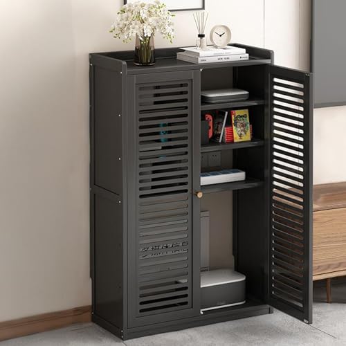 HARELA WiFi Router Hidden Box Storage Cabinet, Floor Standing Router Storage Box Hider Modem, Invisible Storage Multi-Layer Shelves for Home and Office(Black,38.2x23.2x9.8in) - color: Black, size: 38.2x23.2x9.8in