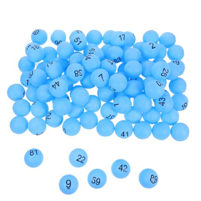 Toyvian 100pcs Numbered Balls 1-100 Balls Table Tennis Printed Pong with Numbers for DIY Project Bingo Game Entertainment - Blue