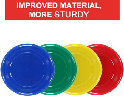 Flying Disc - 9Inch Plastic Flying Disc for Discs Set of 8 Flying Disc Bulk (95 Gram) | Disc Bulk (95 Gram), Support DIY Design|Strong|Durabel|No Chemical Smell | 4 Color Combinations | 8 Pack Flying Disc Set