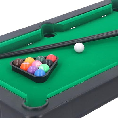 Alomejor Mini Pool Table, Complete Billiard Game Set with 2 Cue Sticks 16 Balls Rack and Chalk, for Kids Children Family Indoor Tabletop Play