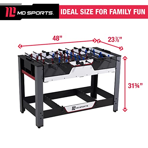 MD Sports Combination Games Multiple Styles Arcade Collection, Billiards, Ping Pong, Hockey, Basketball and Foosball Combination Kit Comes with All The Basics - style: 48 In. Swivel (2-in-1)