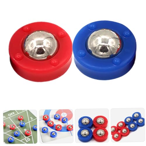 SUPVOX 20pcs Mini Tabletop Shuffleboard Beads Set Blue Red Pucks for Curling and Sliding Games Easy Setup Compatibility for Indoor Fun