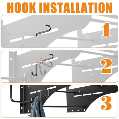 Wall Mounting Storage Luggage Rack/Tour Trunk Pack Backrest Sissy Bar for Harley Road King, Road Glide, Electra Glide, Street Glide & Indian, Horse, Chieftain Models - style: Practical