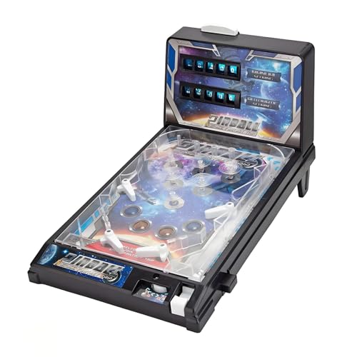 Tabletop Pinball Machine Retro, Classic Pinball Toy with Lights Sounds, Electronic Pinball Ball Shooting Game, Arcade Puzzle Games for Kids, Gift for Birthday Christmas Party