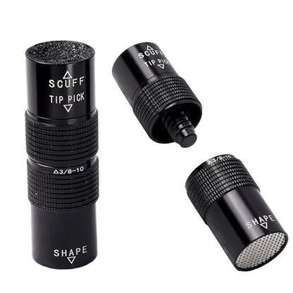GSE Games & Sports Expert Billiard Pool Cue Tip Tool, Stick Scuffer/Shaper/Aerator/Joint Protector Tool, Billiard Accessories - style: 3-in-1 Tool with 3/8-10 Joint Protector