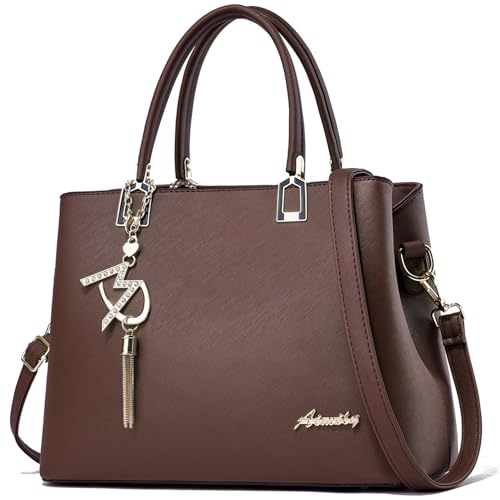 Womens Purses and Handbags Shoulder Bags Ladies Designer Top Handle Satchel Tote Bag - color: Coffee