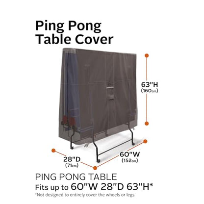 Classic Accessories Ravenna Water-Resistant Ping Pong Table Cover, 60 x 28 x 63 Inch
