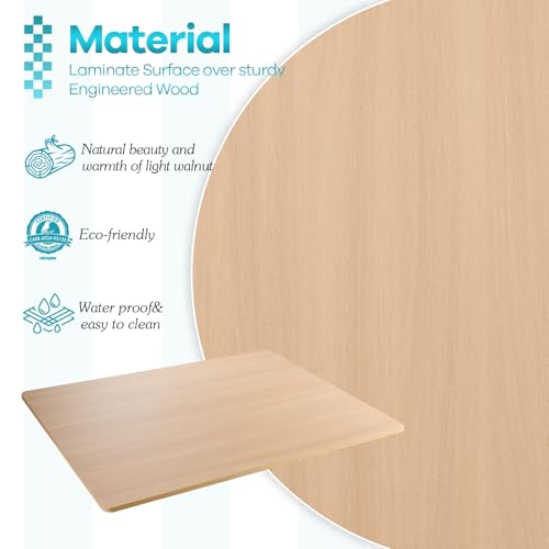Kaboon Universal Tabletop 48"x36", Solid One-Piece Melamine Table Top, Restaurant Desk DIY, Home and Office,Dark Walnut - color: Light Walnut, size: 48x36