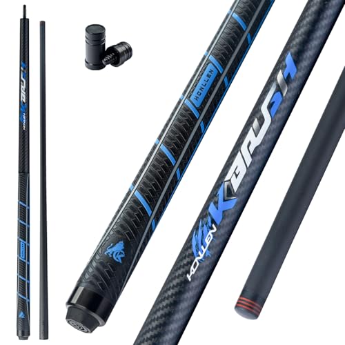 KONLLEN Carbon Fiber Break Cue, 58" 2-Piece Heavy Hitter Pool Break Cue Stick with 12.9mm Tip, Professional Billiards Break Stick - color: KL-KBR-1